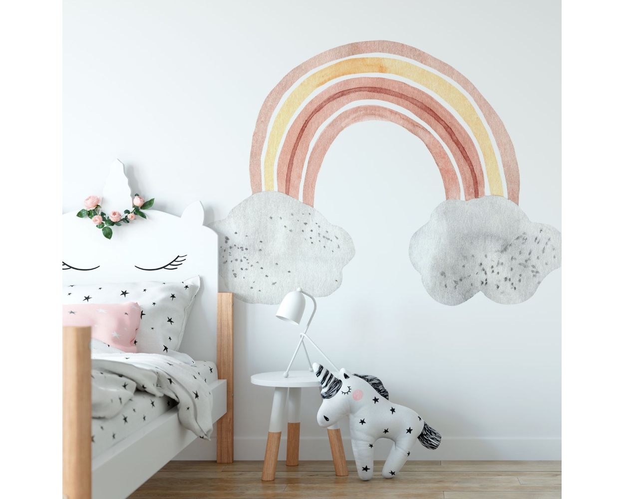 Best Beautiful Watercolour Rainbow Vinyl Wall Stickers for Kids Bedroom Wall Decor