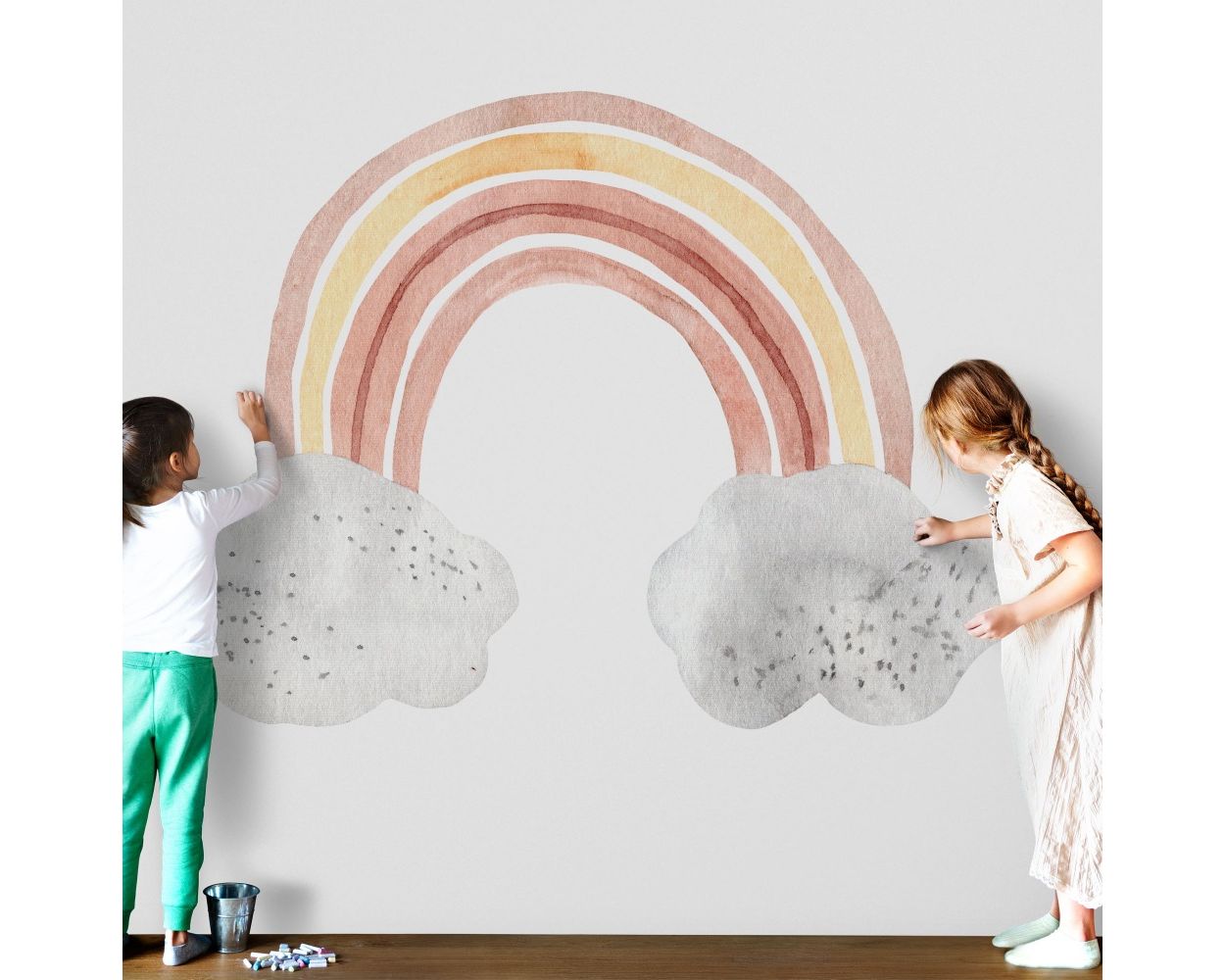 Best Beautiful Watercolour Rainbow Vinyl Wall Decals for Kids Bedroom Wall Decor