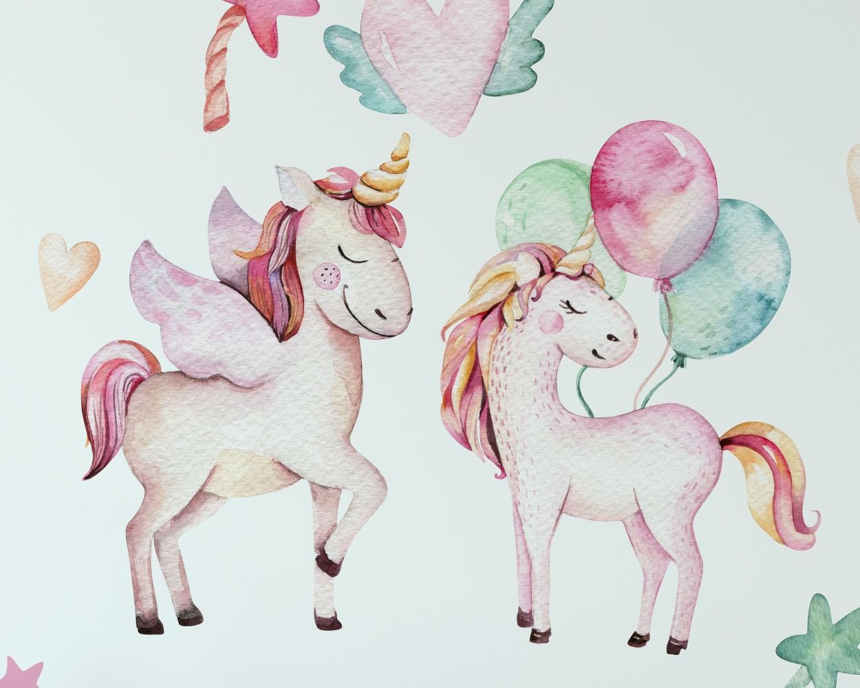 Beautiful Unicorn With Star And Moon Vinyl Wall Decals For Nursery wall decor