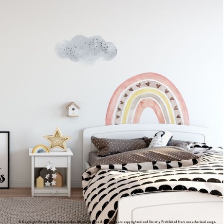 Boho Rainbow Wall Stickers Watercolor Rainbow Playroom Decor online