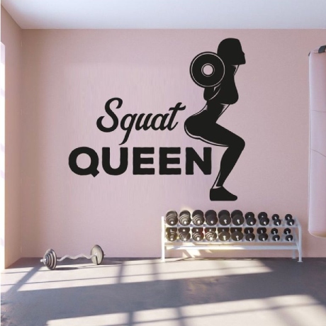 Squat Queen Fitness Room Wall Sticker Decal Art Bedroom Vinyl Wall Decals