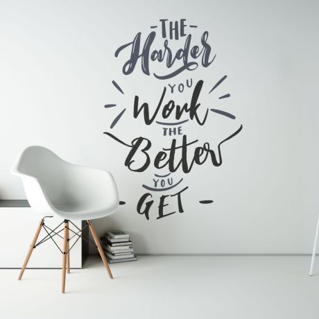 Hard Work Motivational Quotes Vinyl Wall Sticker for Office