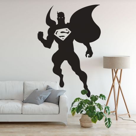Superman Silhouette Wall Decal for Gaming Room