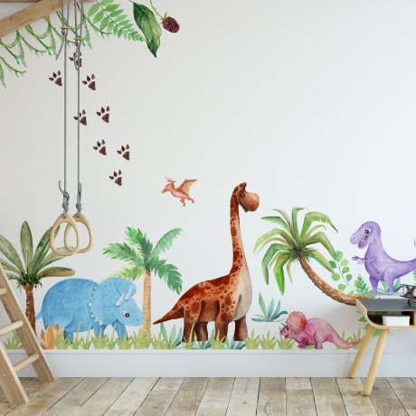 Watercolor Dinosaurs Wall Stickers for Kids Room online